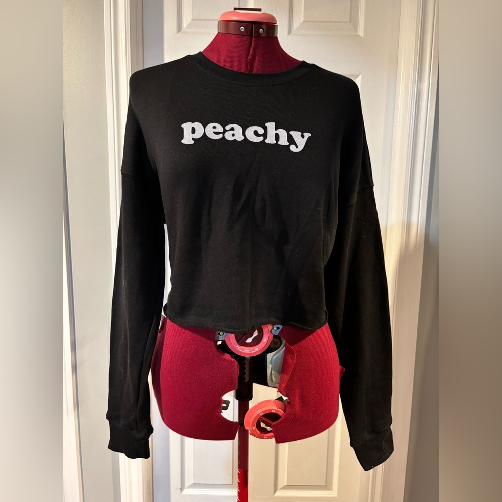 Bella Canvas Cropped Black 'Peachy' Sweatshirt